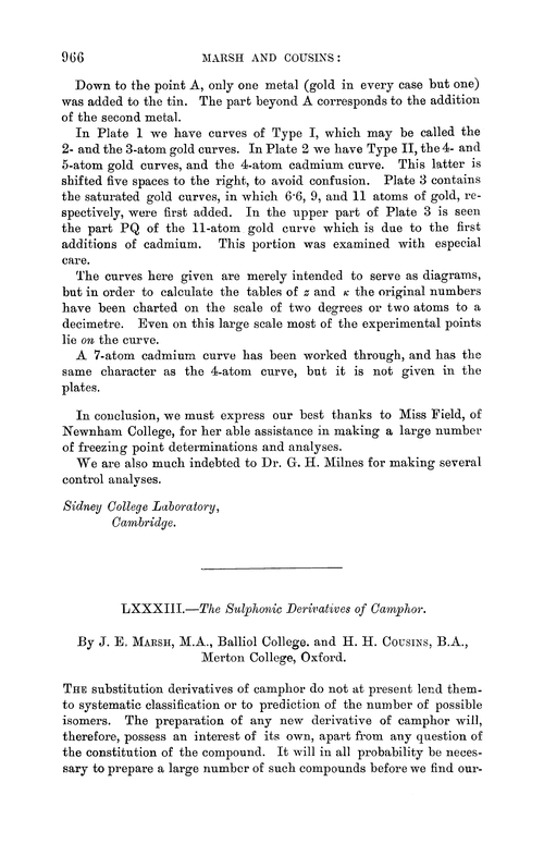 LXXXIII.—The sulphonic derivatives of camphor