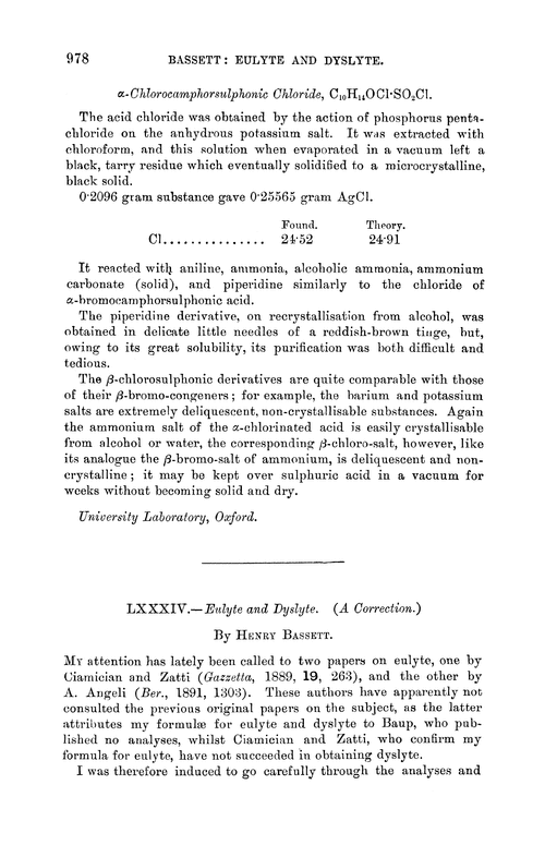 LXXXIV.—Eulyte and dyslyte. (A correction)