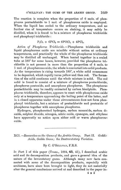 XCI.—Researches on the gums of the arabin group. Part II. Geddic acids, gedda gums; the dextrorotatory varieties
