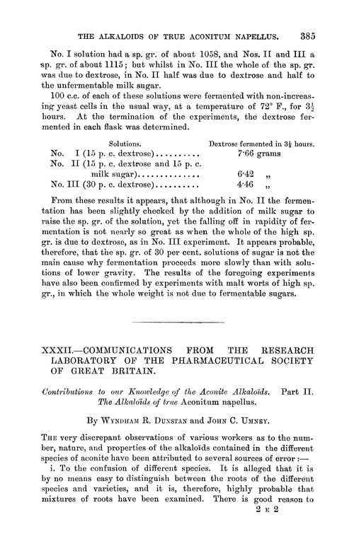 XXXII.—Communications from the Research Laboratory of the Pharmaceutical Society of Great Britain. Contributions to our knowledge of the aconite alkaloïds. Part II. The alkaloïds of true Aconitum napellus