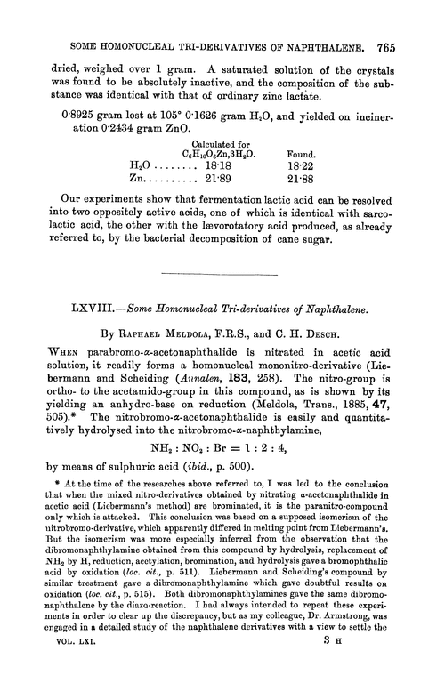 LXVIII.—Some homonucleal tri-derivatives of naphthalene