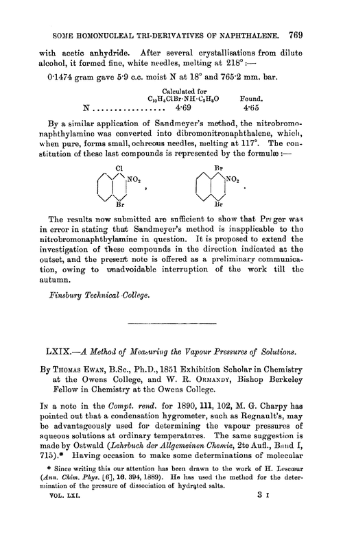 LXIX.—A method of measuring the vapour pressures of solutions
