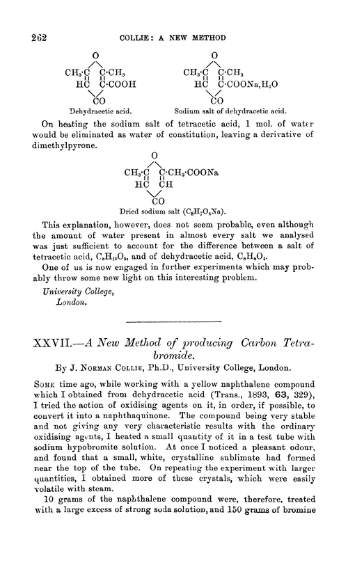 XXVII.—A new method of producing carbon tetrabromide