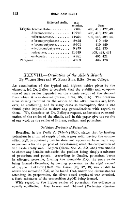 XXXVIII.—Oxidation of the alkali metals