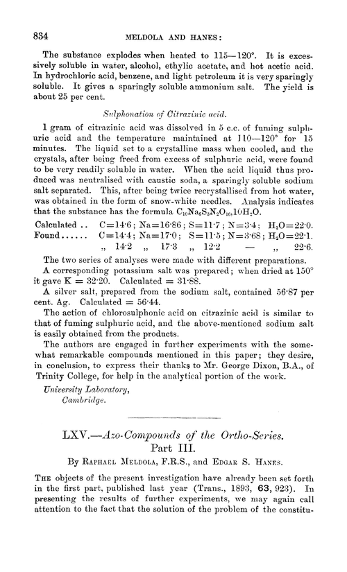 LXV.—Azo-compounds of the ortho-series. Part III