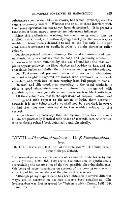 LXVIII.—Phenylnaphthalenes. II. β-Phenylnaphthalene