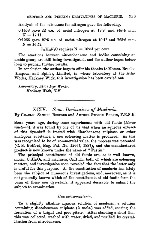 XCIV.—Some derivatives of maclurin