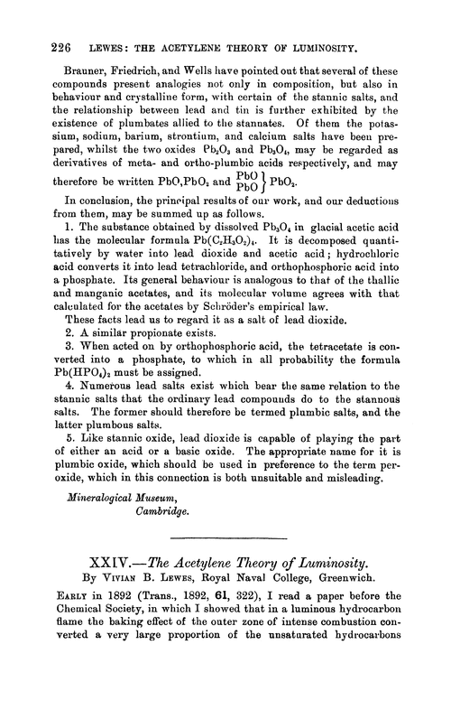 XXIV.—The acetylene theory of luminosity