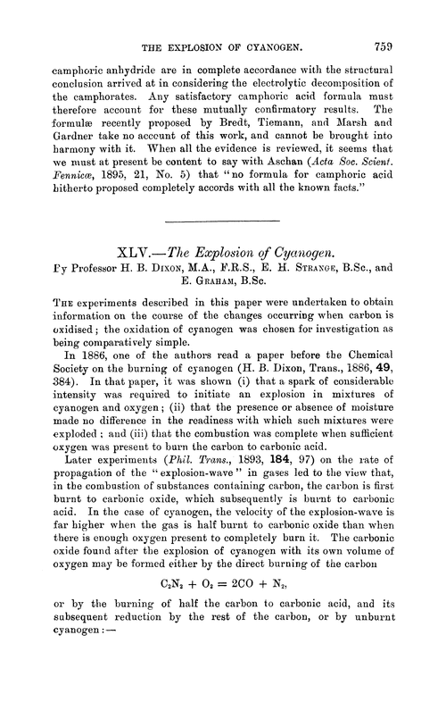 XLV.—The explosion of cyanogen