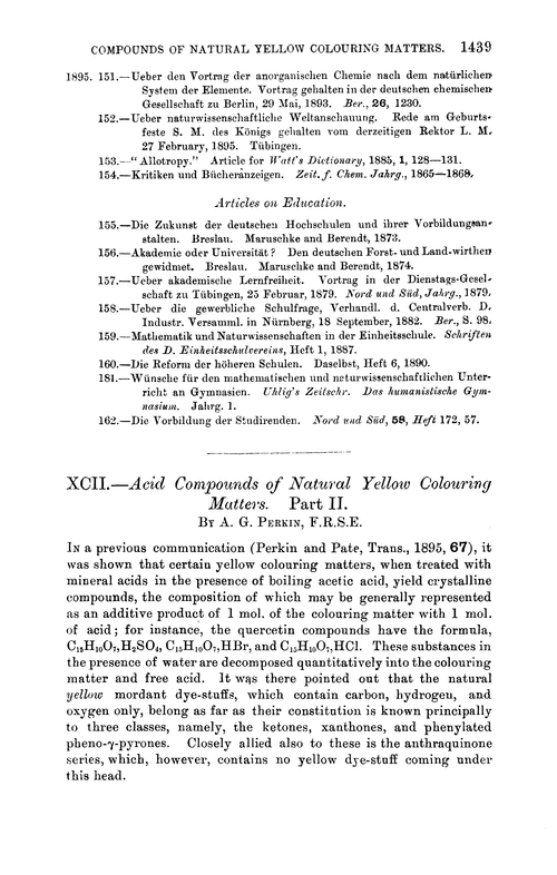 XCII.—Acid compounds of natural yellow colouring matters. Part II