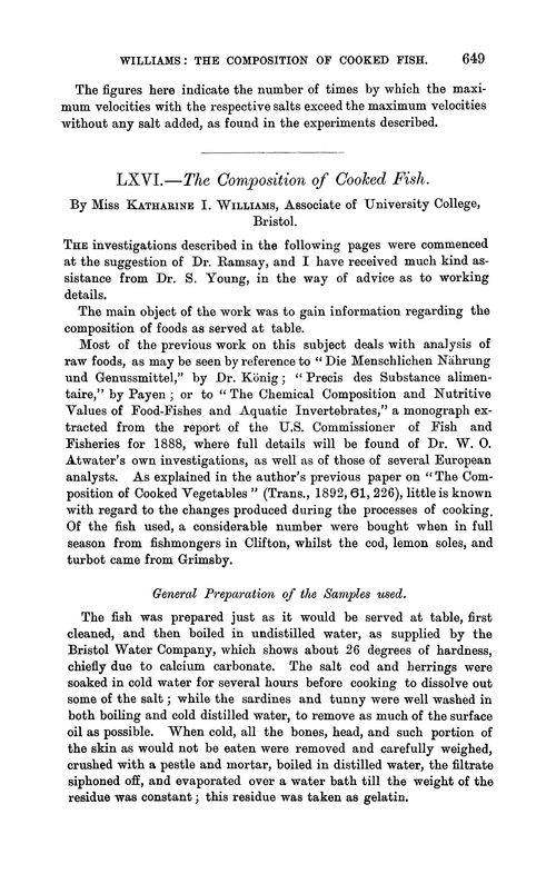 LXVI.—The composition of cooked fish
