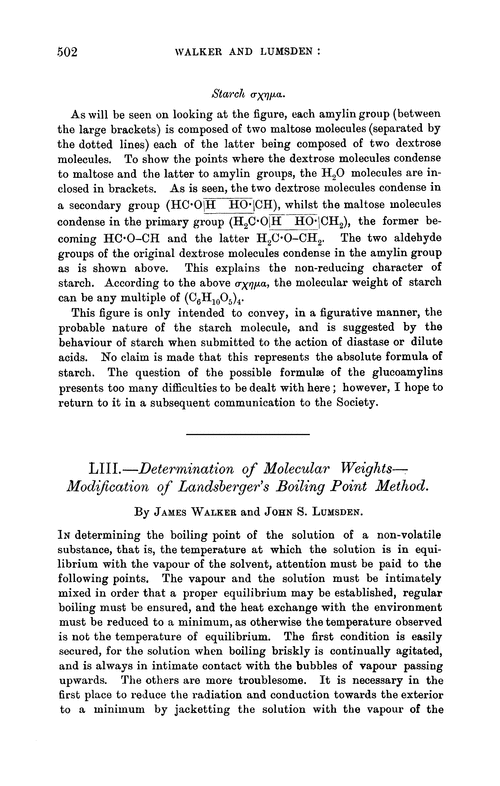 LIII.—Determination of molecular weights—modification of Landsberger's boiling point method