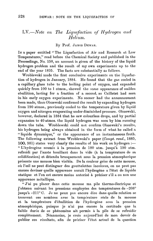 LV.—Note on the liquefaction of hydrogen and helium