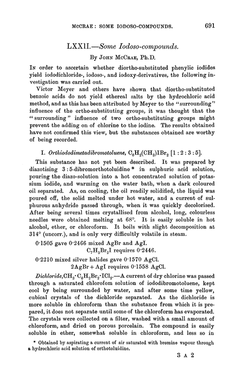 LXXII.—Some iodoso-compounds