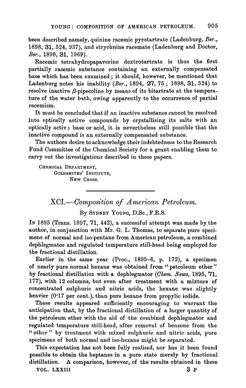 XCI.—Composition of American petroleum