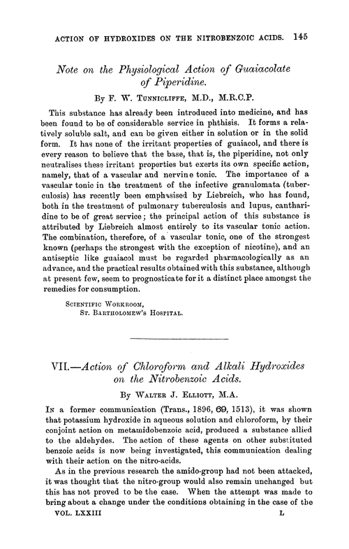 VII.—Action of chloroform and alkali hydroxides on the nitrobenzoic acids