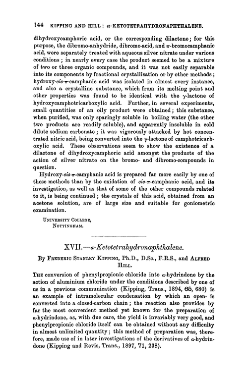 XVII.—α-Ketotetrahydronaphthalene