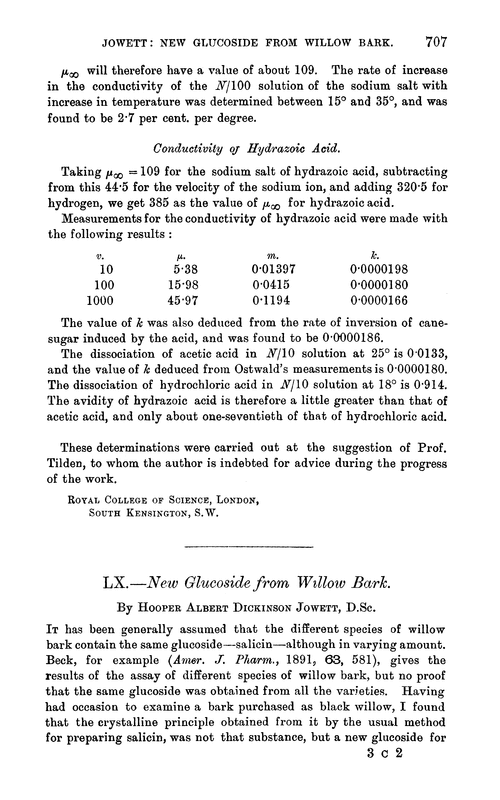 LX.—New glucoside from willow bark