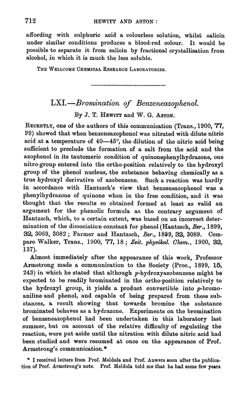 LXI.—Bromination of benzeneazophenol