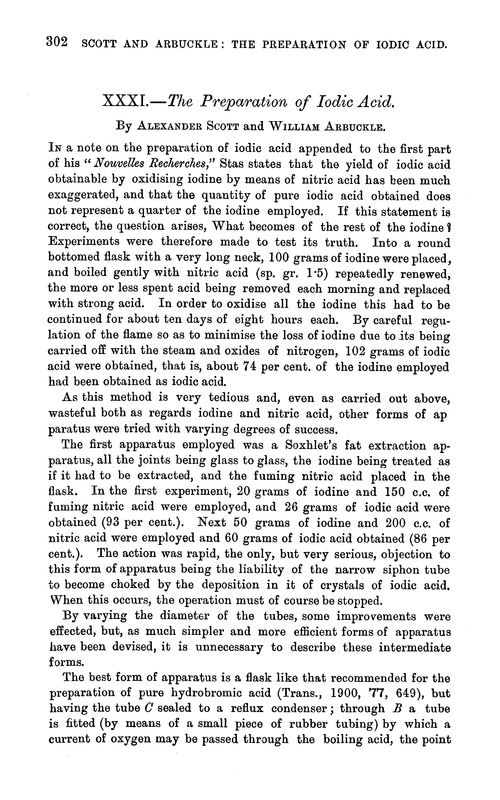 XXXI.—The preparation of iodic acid