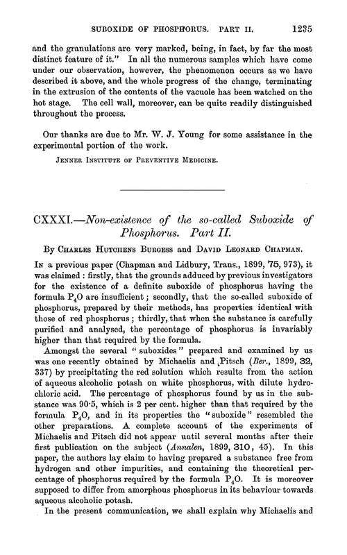 CXXXI.—Non-existence of the so-called suboxide of phosphorus. Part II