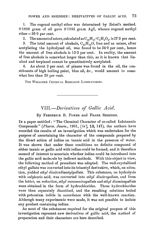 VIII.—Derivatives of gallic acid