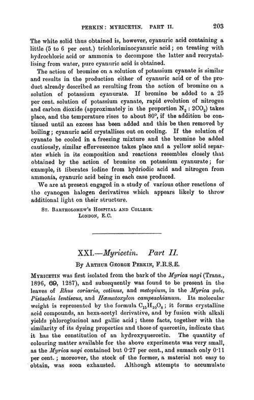 XXI.—Myricetin. Part II