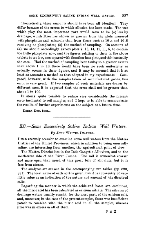 XC.—Some excessively saline Indian well waters