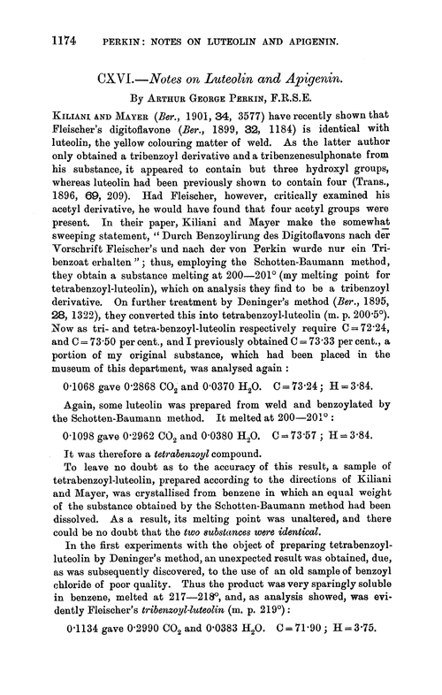 CXVI.—Notes on luteolin and apigenin