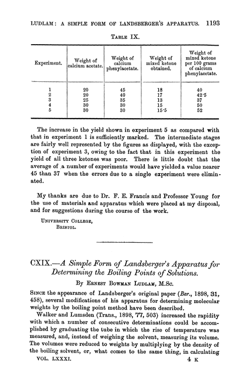 CXIX.—A simple form of Landsberger's apparatus for determining the boiling points of solutions