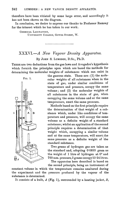 XXXVI.—A new vapour density apparatus