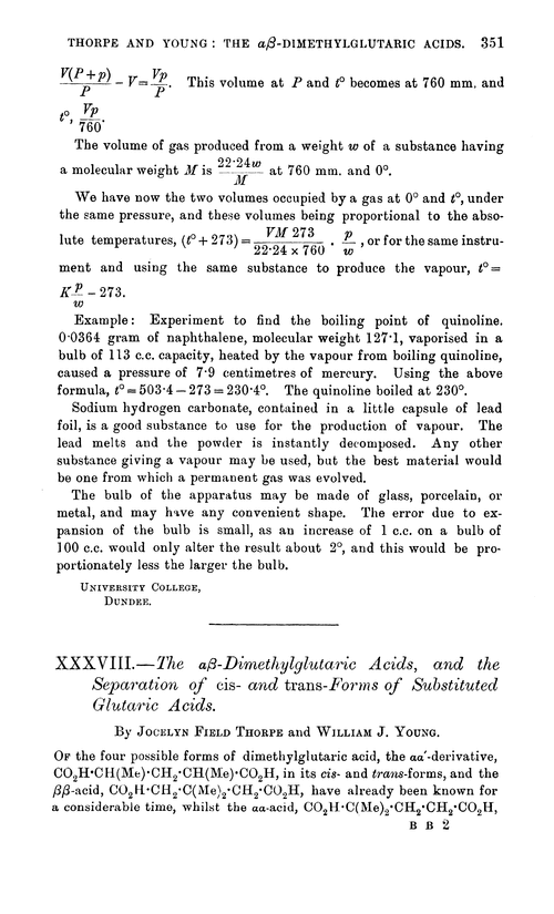 XXXVIII.—The αβ-dimethylglutaric acids, and the separation of cis- and trans-forms of substituted glutaric acids