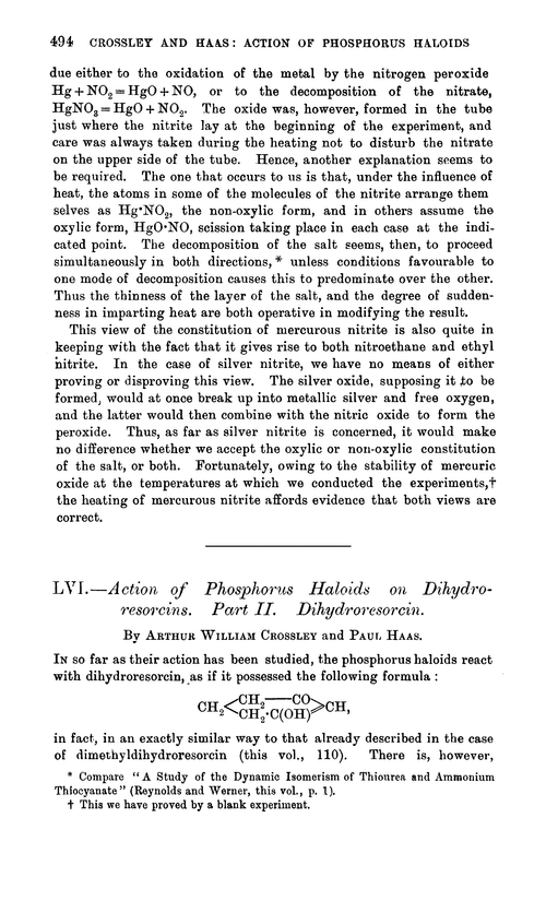 LVI.—Action of phosphorus haloids on dihydroresorcins. Part II. Dihydroresorcin