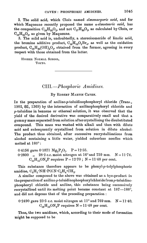 CIII.—Phosphoric amidines