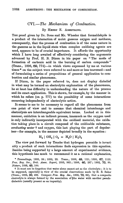 CVI.—The mechanism of combustion
