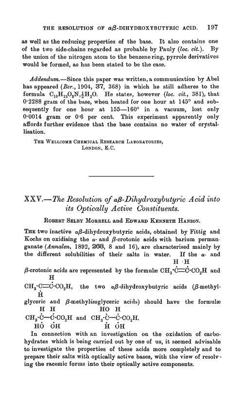XXV.—The resolution of αβ-dihydroxybutyric acid into its optically active constituents