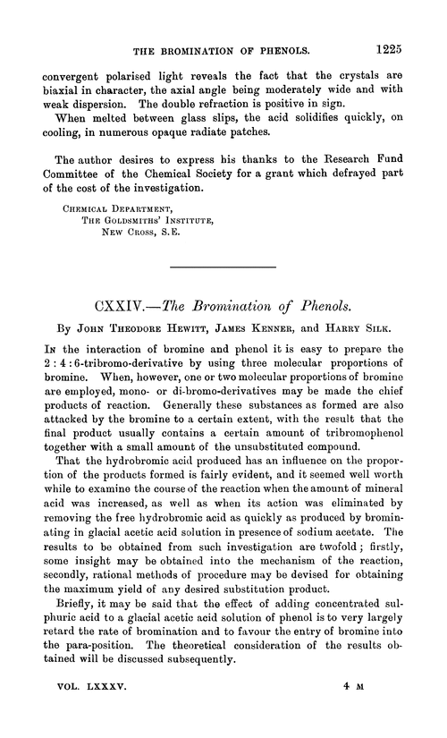 CXXIV.—The bromination of phenols