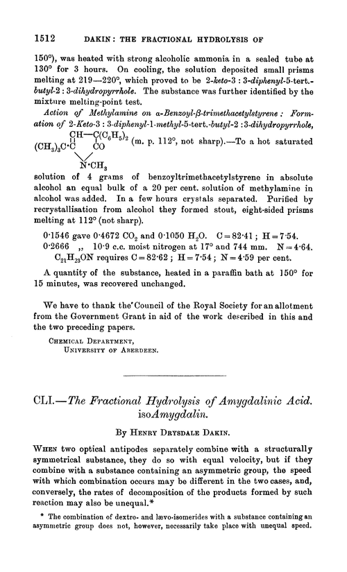 CLI.—The fractional hydrolysis of amygdalinic acid. isoAmygdalin