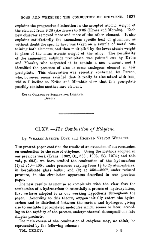CLXV.—The combustion of ethylene