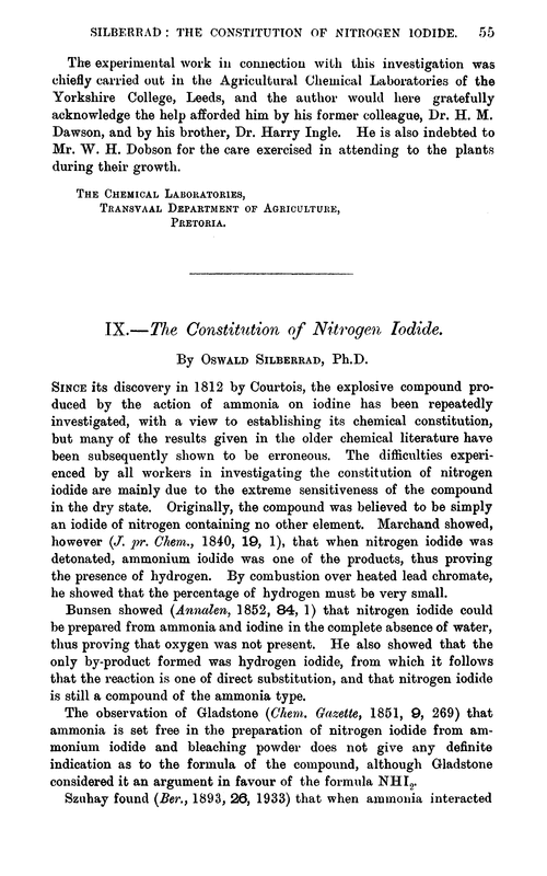 IX.—The constitution of nitrogen iodide