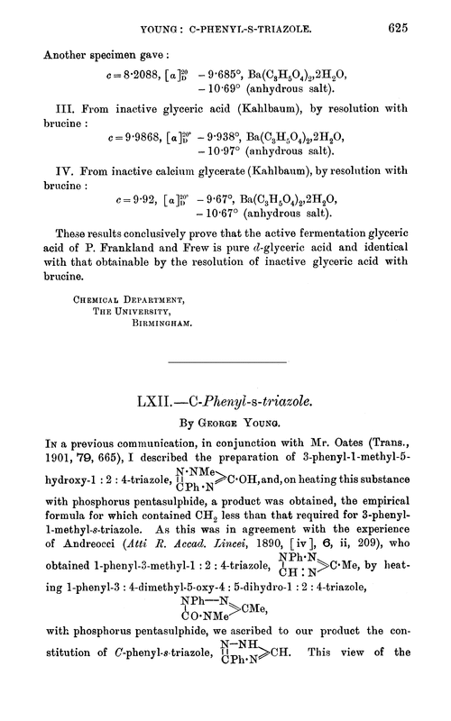 LXII.—C-Phenyl-s-triazole