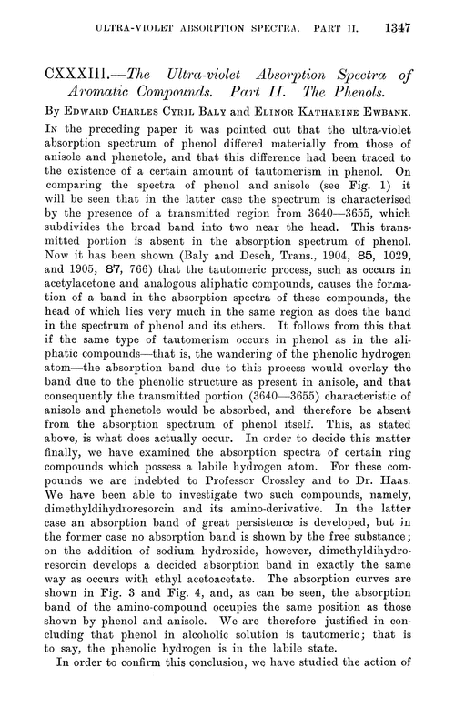 CXXXIII.—The ultra-violet absorption spectra of aromatic compounds. Part II. The phenols