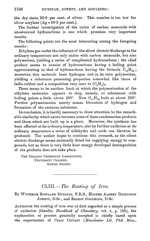 CLIII.—The rusting of iron