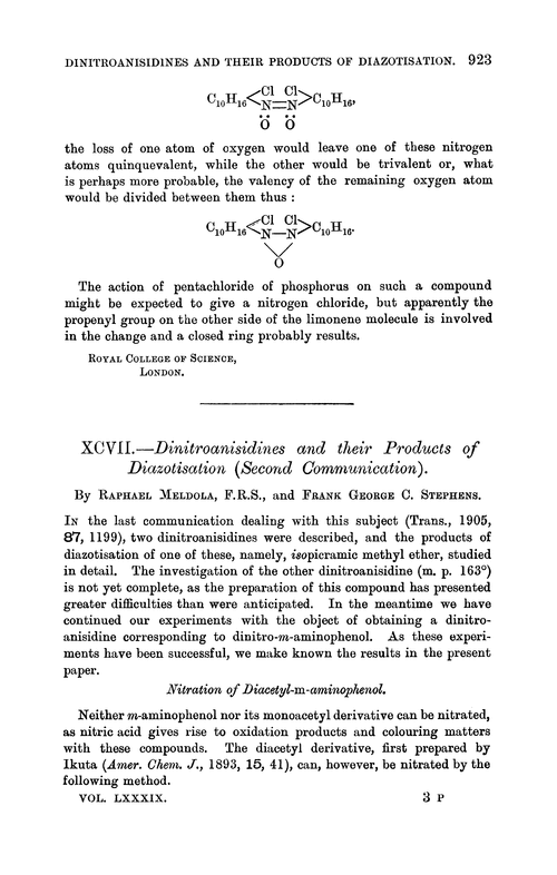 XCVII.—Dinitroanisidines and their products of diazotisation (second communication)