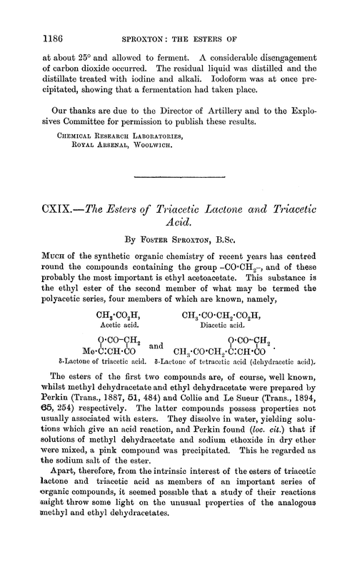 CXIX.—The esters of triacetic lactone and triacetic acid