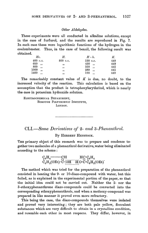 CLI.—Some derivatives of 2- and 3-phenanthrol