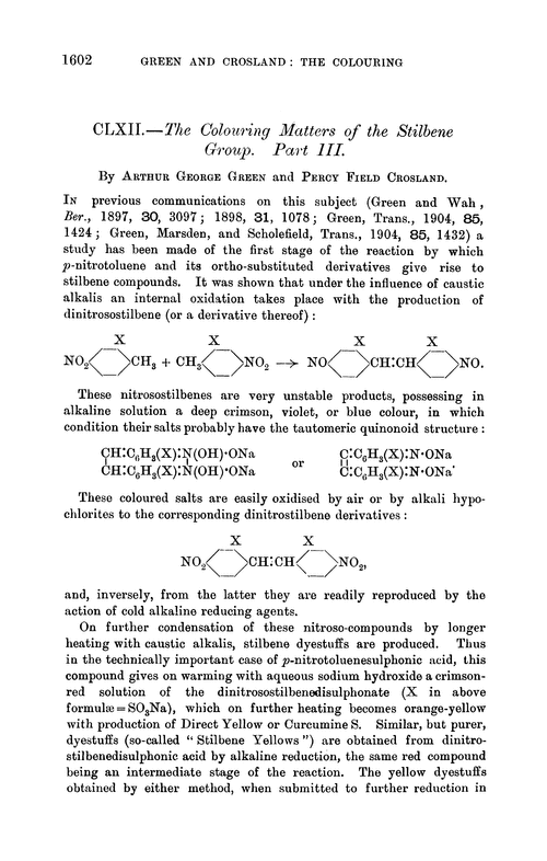 CLXII.—The colouring matters of the stilbene group. Part III