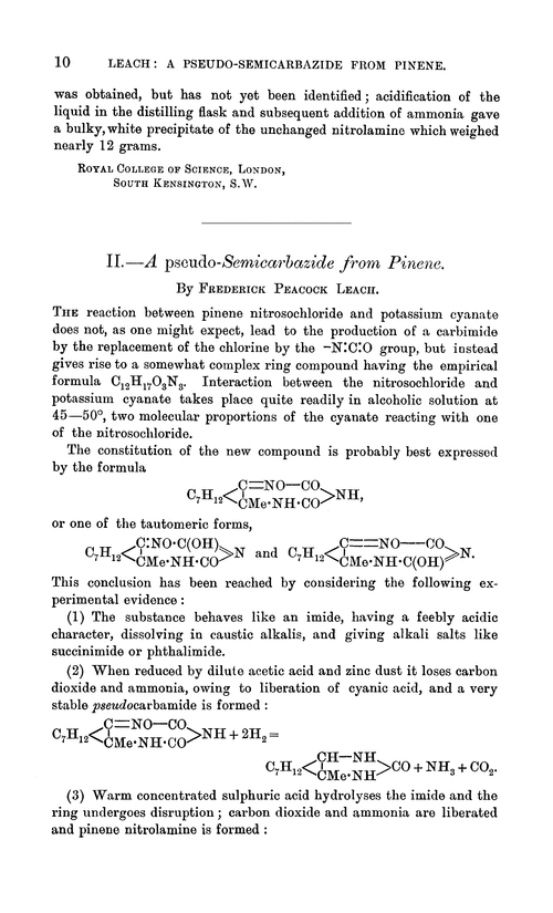 II.—A pseudo-semicarbazide from pinene