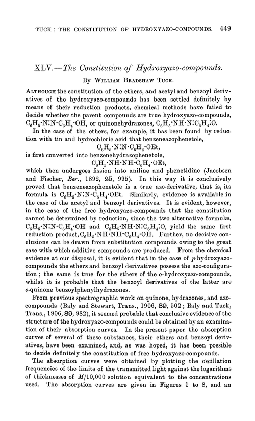 XLV.—The constitution of hydroxyazo-compounds