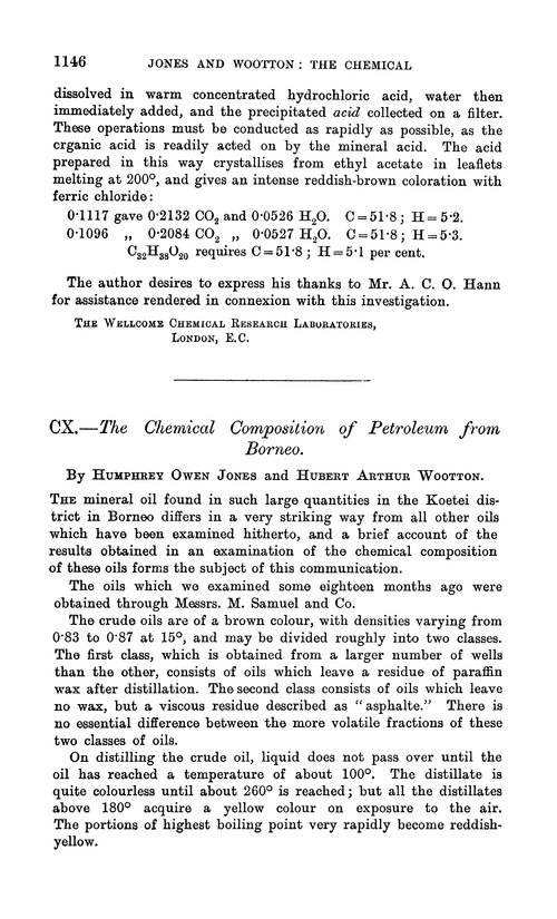 CX.—The chemical composition of petroleum from borneo